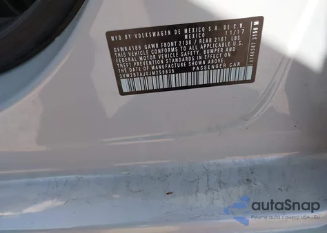 2018 Volkswagen Jetta 1.4T S from USA, damaged, VIN 3VW2B7AJ0JM259635